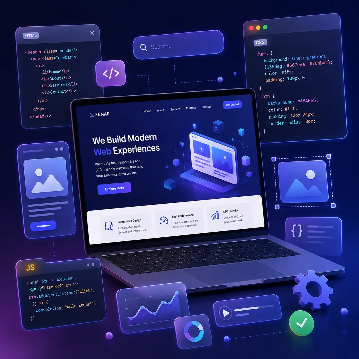 website and code files